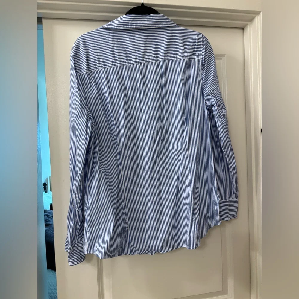 Jcrew striped button up with bows